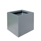 Qudratischer Pflanzkasten Clarus aus Aluminium grau lackiert