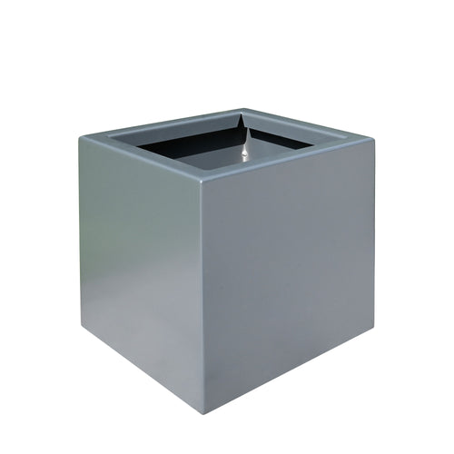 Qudratischer Pflanzkasten Clarus aus Aluminium grau lackiert