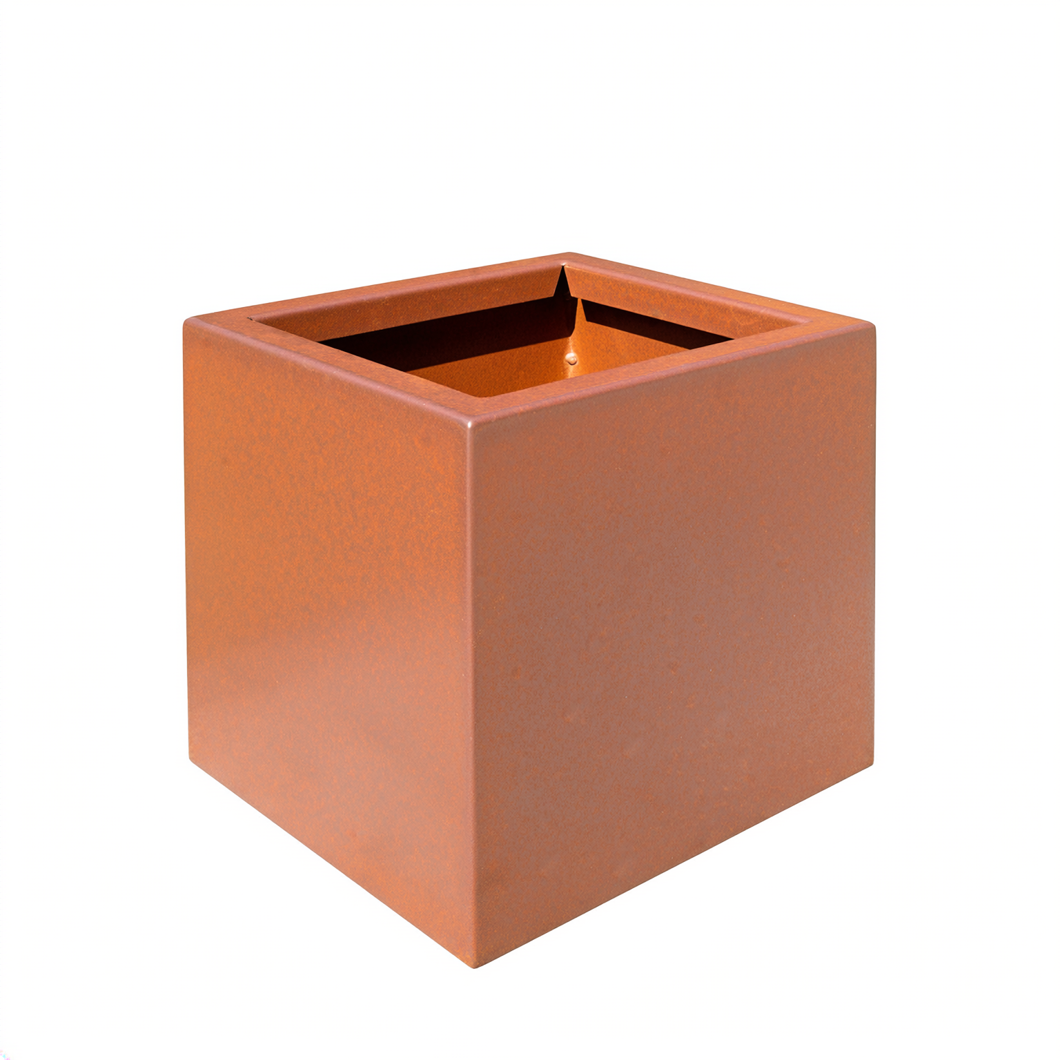 Unbepflanzter Pflanzkübel Clarus aus Cortenstahl nahtlos verschweißt