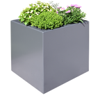 Pflanzkübel Clarus mit grünen Blumen bepflanzt