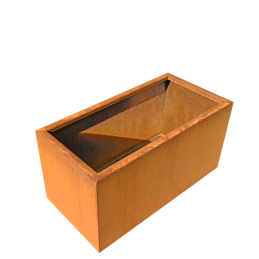 Unbepflanzter Pflanzkasten Basio aus Cortenstahl