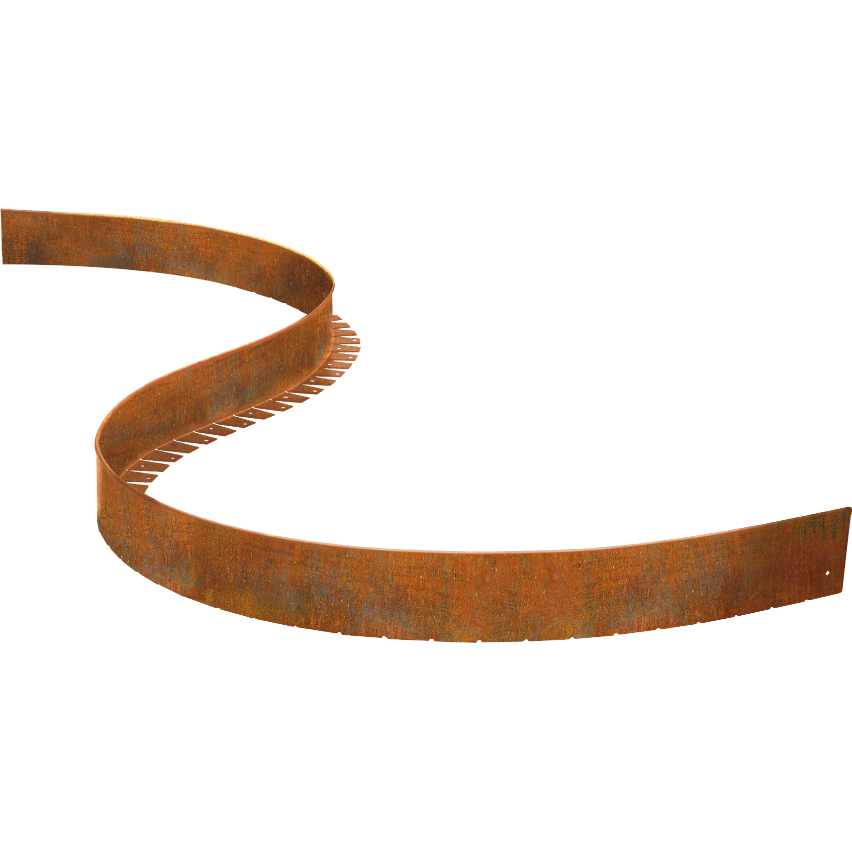 Rasenkante aus Cortenstahl flexibel biegsam für runde Beeteinfassungen