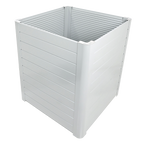 Hellgraues Hochbeet Hanus aus Aluminium mit Wendepaneelen