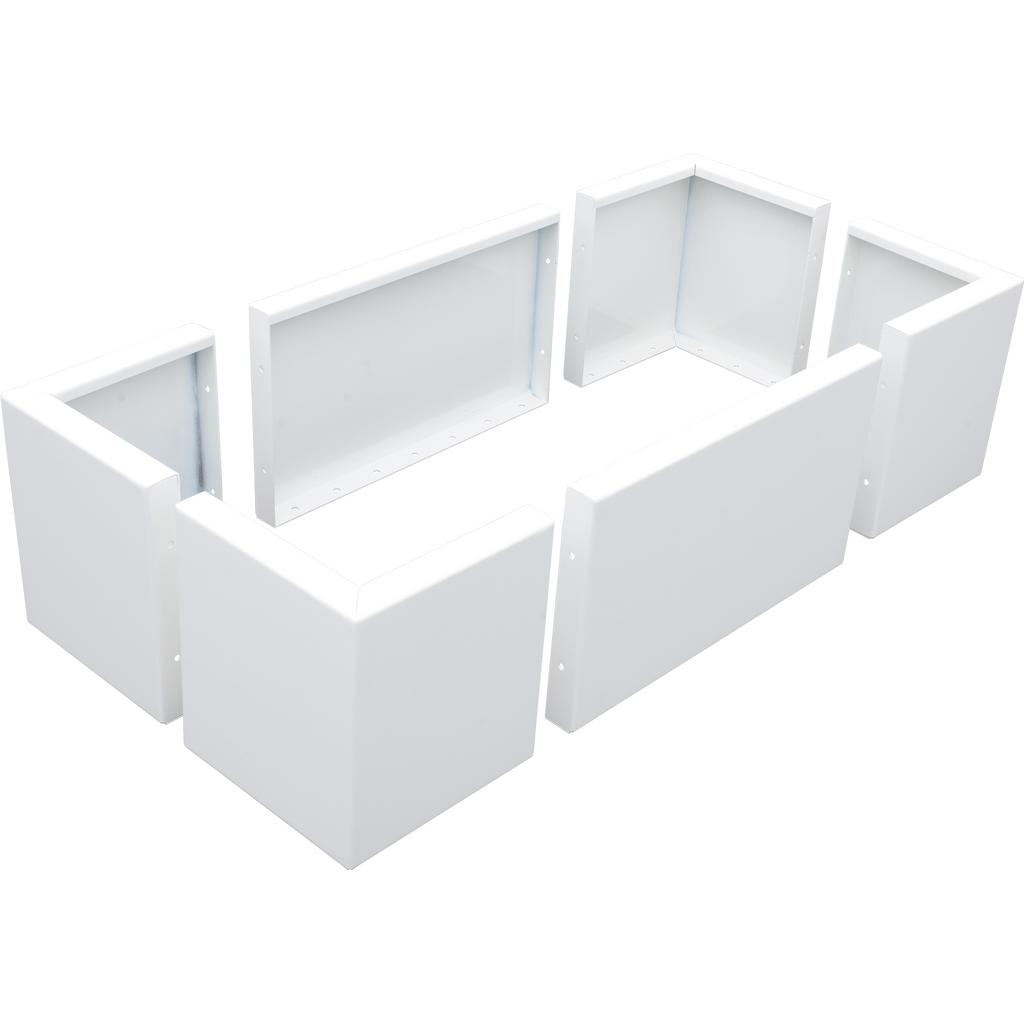 Hochbeet Modular aus Aluminium in weiß als modulares rechteckiges Hochbeet