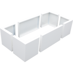 Hochbeet Modular aus Aluminium in weiß als modulares rechteckiges Hochbeet