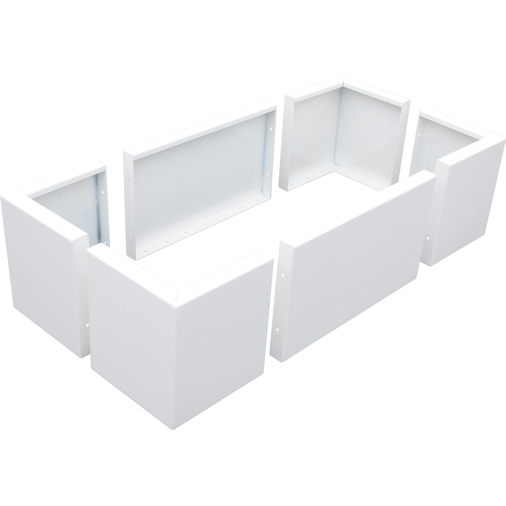 Hochbeet Modular aus Aluminium in weiß als modulares rechteckiges Hochbeet