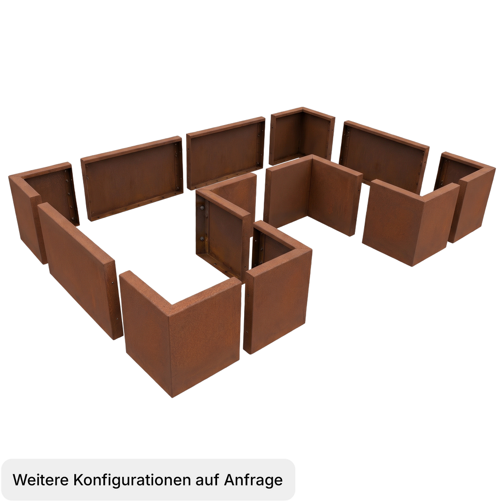 Hochbeet Modular rechteckig (Cortenstahl)