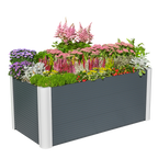 Aluminium Hochbeet Janus mit bunten Blumen