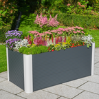 Hochbeet Janus mit geriffelten Paneelen und abgerundeten Eckprofilen aus Aluminium