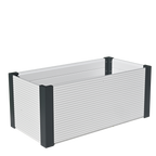 Hochbeet Janus mit hellen Paneelen und dunklen geraden Ecken aus Aluminium