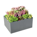 Niedriger Pflanzkasten Modular rechteckig aus beschichtetem Aluminium