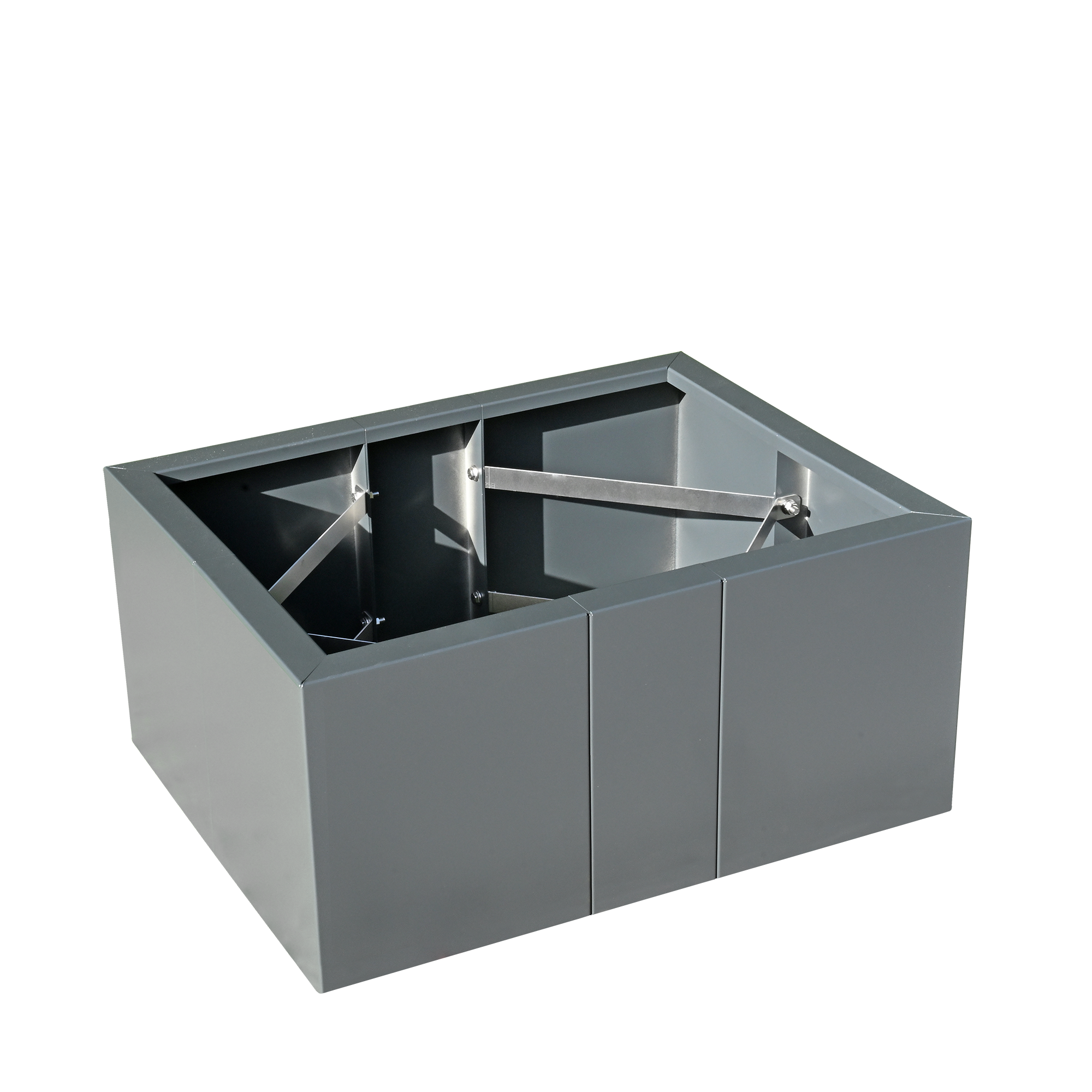 Niedriger Pflanzkasten Modular rechteckig aus beschichtetem Aluminium