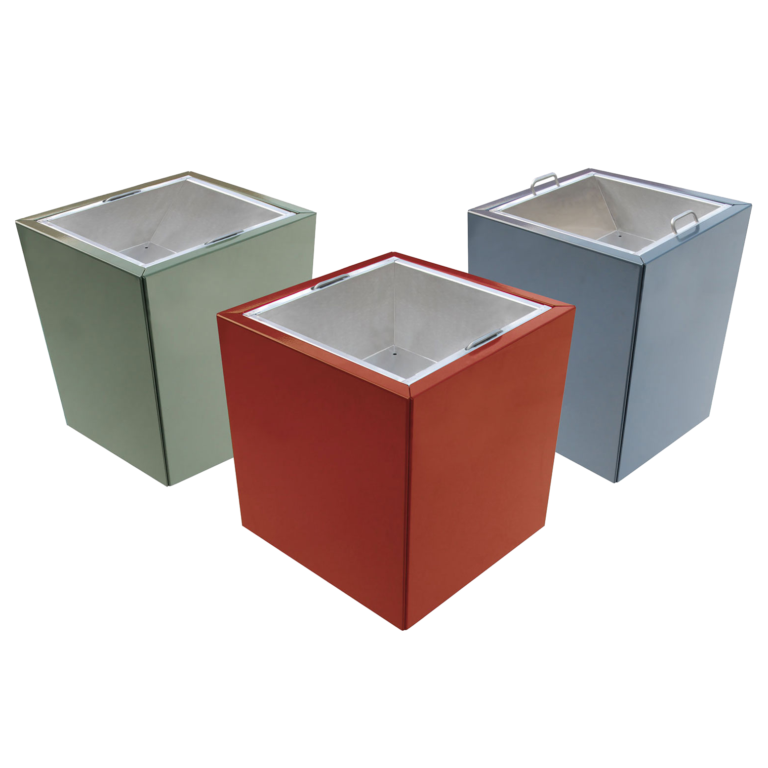 Pflanzkasten Duplex individuell lackiert mit entnehmbarem Pflanztrog und versenkbaren Griffen