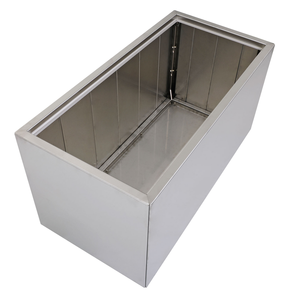 Doppelwandiger Pflanzkasten aus Edelstahl mit isolierender Schicht als Frostschutz