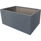 Modularer rechteckiger Pflanzkasten aus Aluminium mit grauer Lackierung zum selbst aufbauen