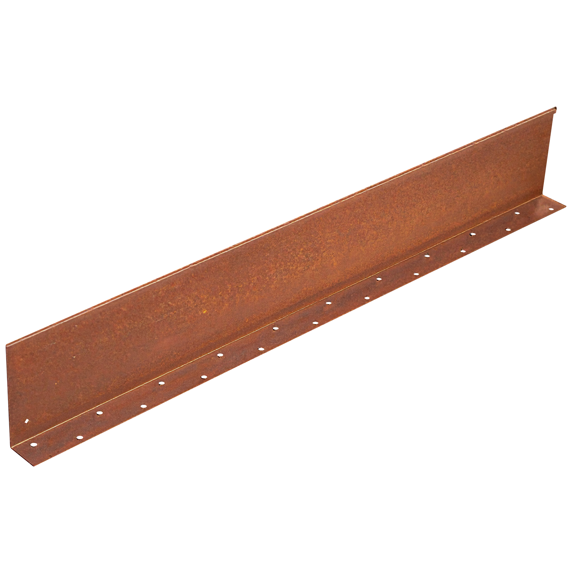 Gerade Rasenkante aus Cortenstahl mit Auflageschenkel zur Beeteinfassung