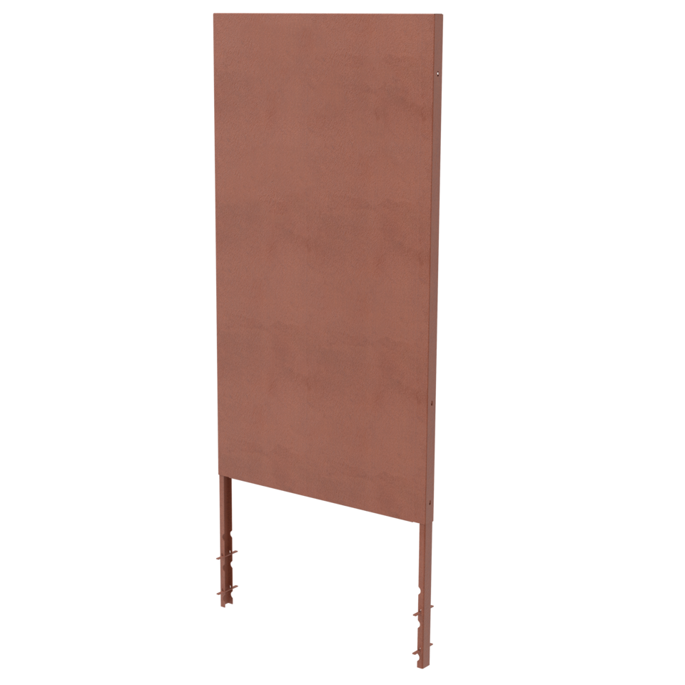 Sichtschutz Paneel ohne Muster aus Cortenstahl als Zaun und Deko Stele
