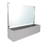 Edelstahl Pflanzkasten Ventus mit Sichtschutz Glasscheibe außen durchsichtig oder milchig