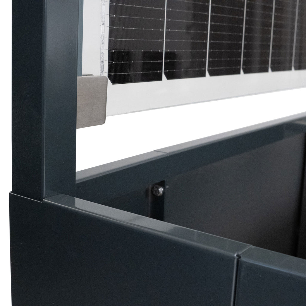 Sichtschutz Pflanzkasten mit Solarpanel Modular Sol (Aluminium)