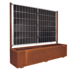 Sichtschutz Pflanzkasten mit Solarpanel Modular Sol (Cortenstahl)
