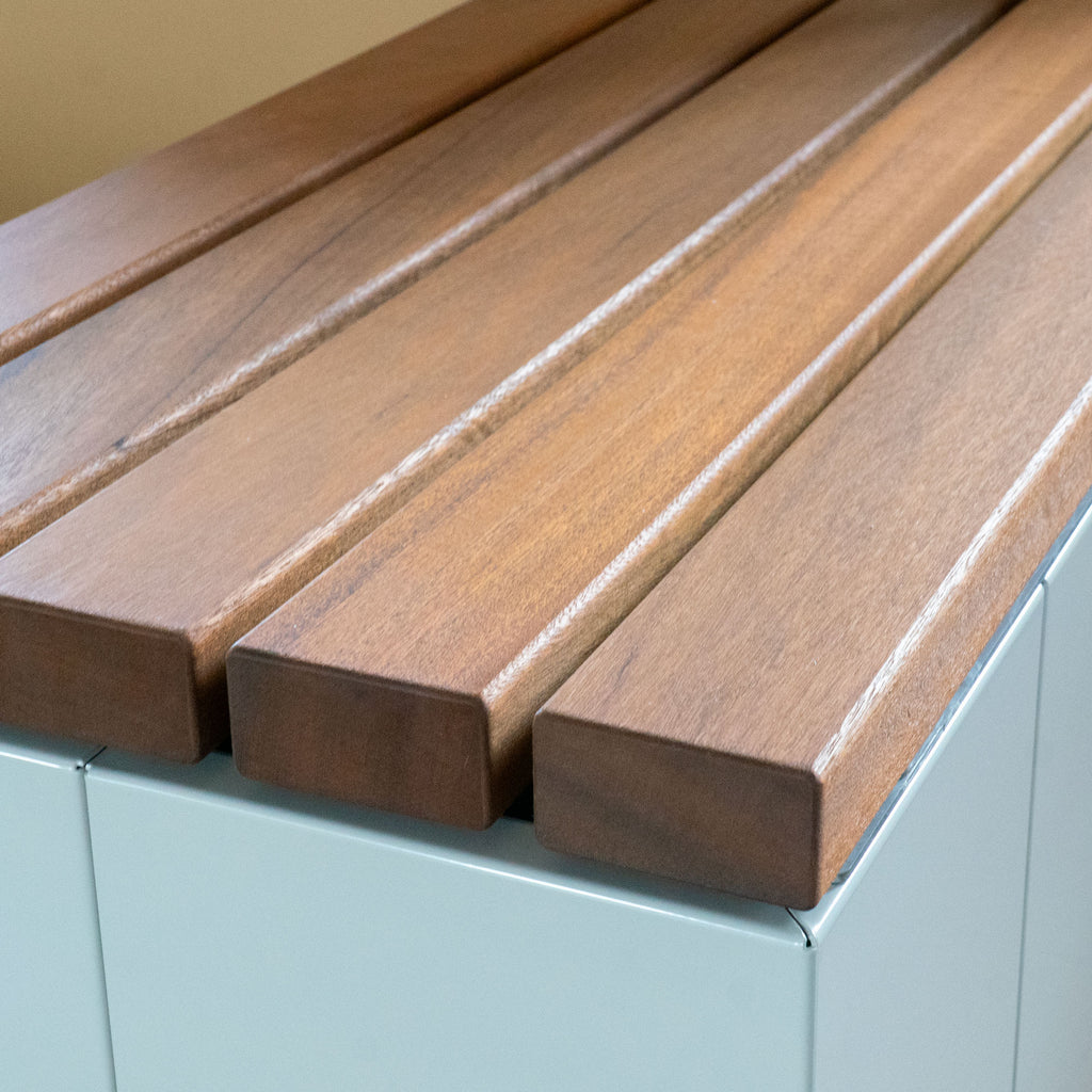 Sichtschutz Sitzbank Ventus mit Glaswand (Aluminium)