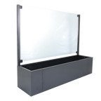 Sichtschutz Pflanzkasten Ventus aus Aluminium grau lackiert mit Windschutz außen