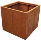 Quadratischer Pflanzkasten Modular klein aus Cortenstahl mit Edelrost