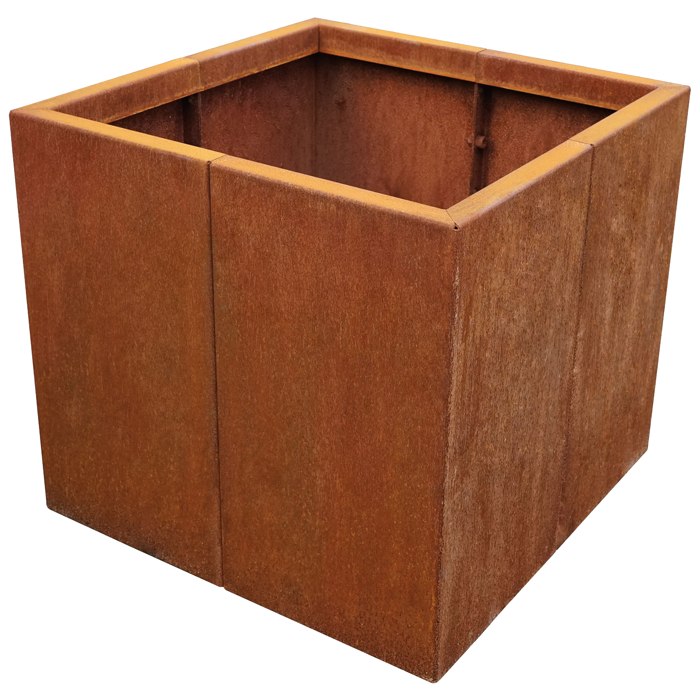 Quadratischer Pflanzkasten Modular klein aus Cortenstahl mit Edelrost