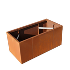 Unbepflanzter Pflanzkasten Modular aus Cortenstahl mit Zugbändern