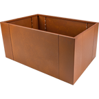 Modularer Pflanzkasten aus Cortenstahl mit Edelrost in rechteckiger Konfiguration