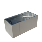 Pflanzkasten Modular aus Edelstahl mit Zugbändern