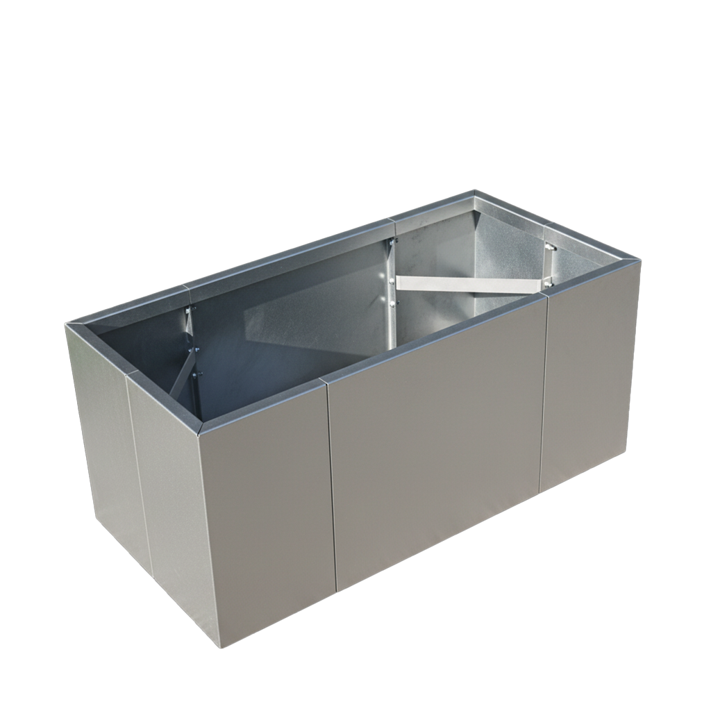 Pflanzkasten Modular aus Edelstahl mit Zugbändern