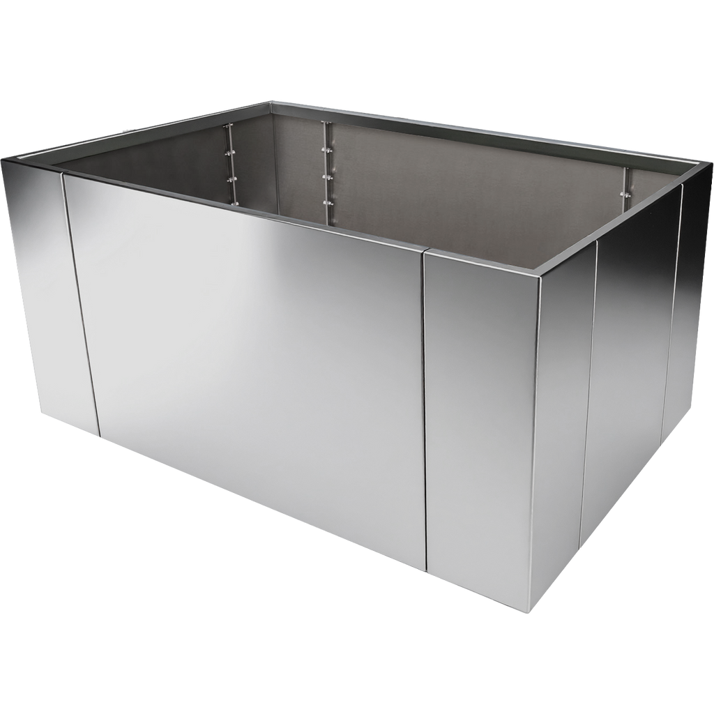 Rechteckiger großer Pflanzkasten Modular aus Edelstahl zur modularen Konfiguration