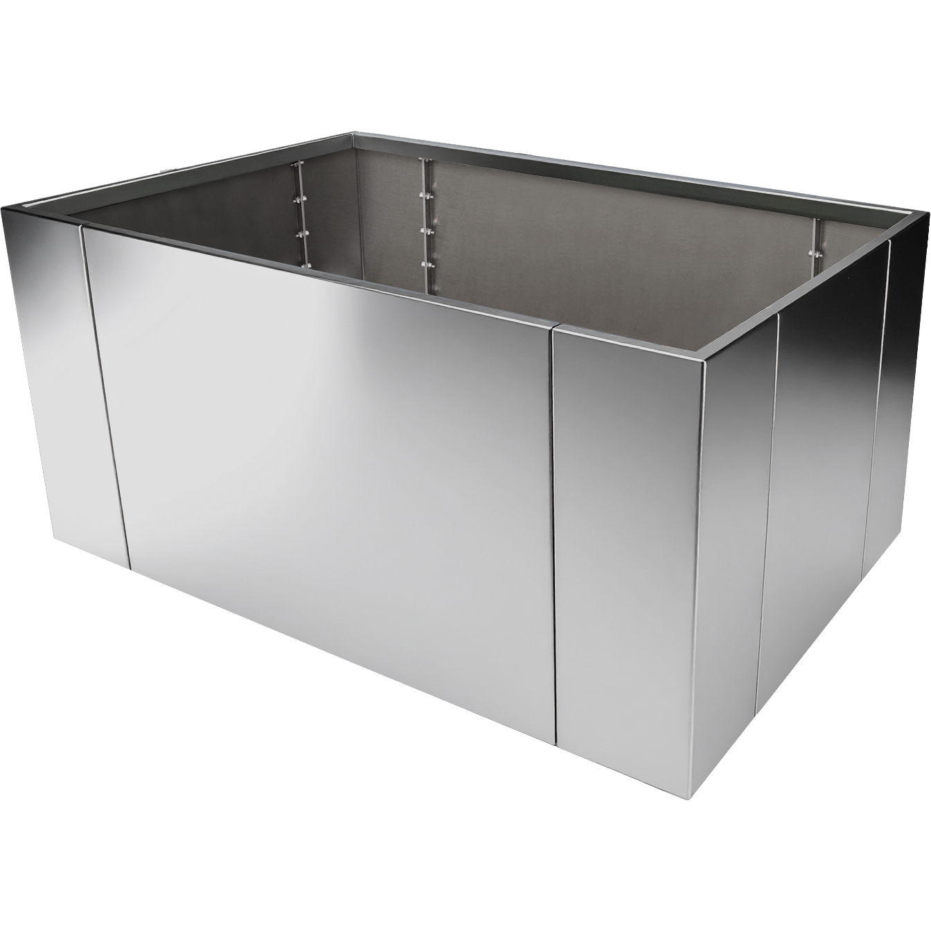Rechteckiger großer Pflanzkasten Modular aus Edelstahl zur modularen Konfiguration