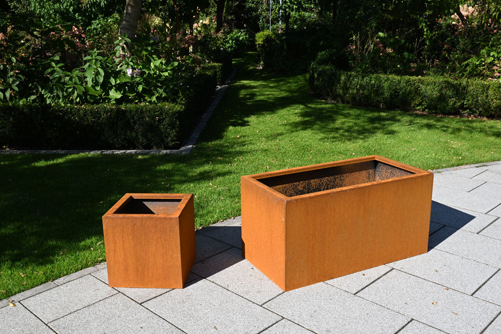 Unbepflanzte Pflanzkästen Basio quadratisch und rechteckig