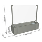 Sichtschutz Pflanzkasten Ventus mit Glaswand mittig (Aluminium)