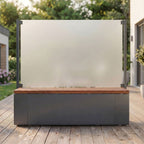 Sichtschutz Sitzbank Ventus mit Glaswand (Aluminium)